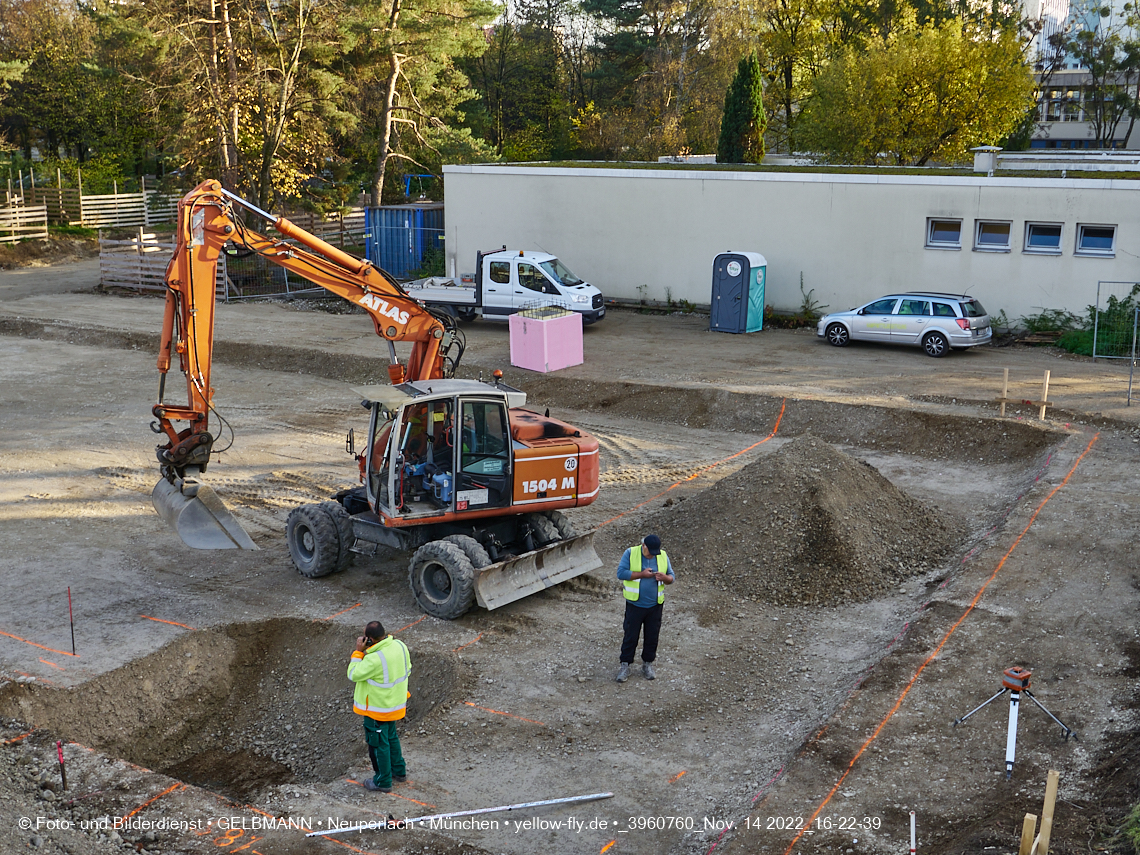 14.11.2022 - Baustelle an der Quiddestraße Haus für Kinder in Neuperlach